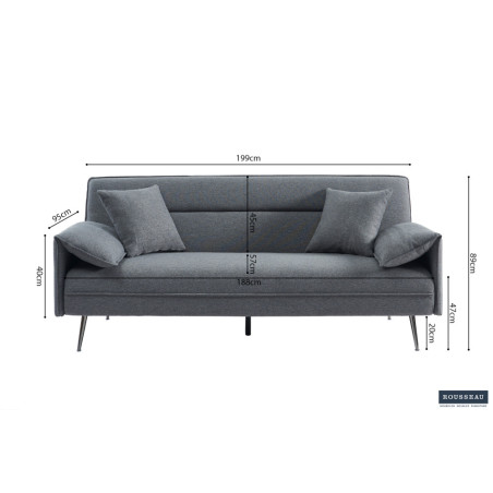 Canapé-lit 199 cm SORBIER en tissu