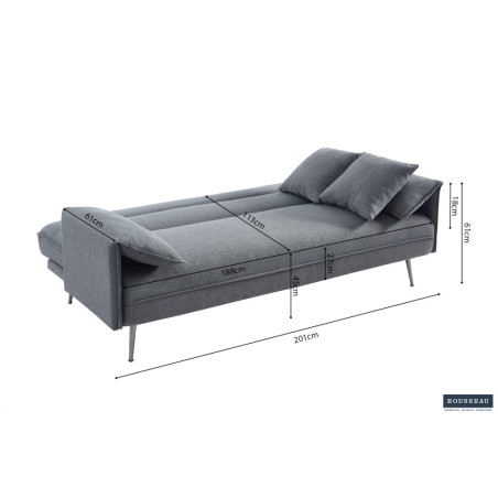 Canapé-lit 199 cm SORBIER en tissu