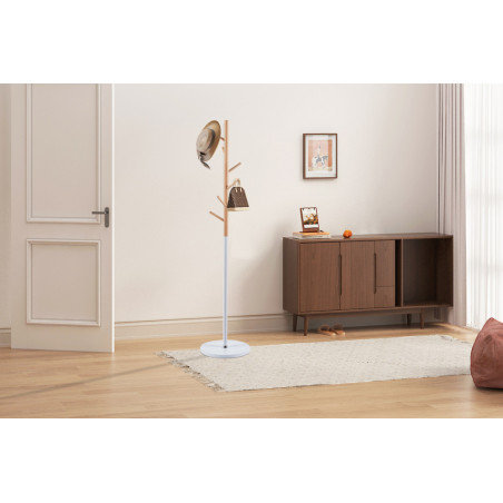 Porte-manteau sur pied 172 cm VIORNE en hêtre et métal