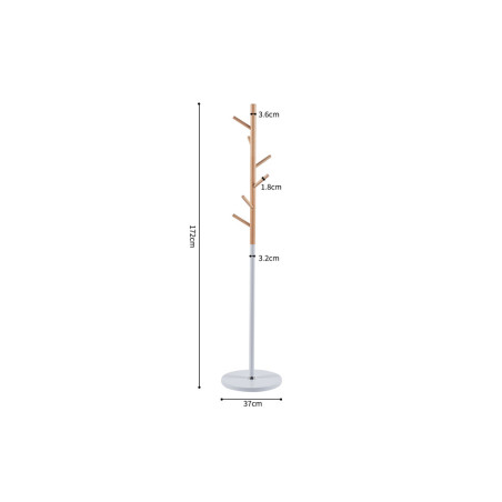 Porte-manteau sur pied 172 cm VIORNE en hêtre et métal