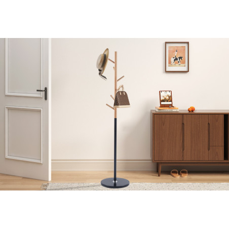Porte-manteau sur pied 172 cm VIORNE en hêtre et métal