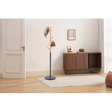 Porte-manteau sur pied 172 cm VIORNE en hêtre et métal