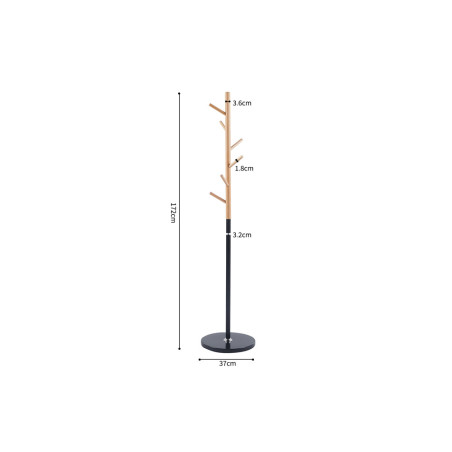 Porte-manteau sur pied 172 cm VIORNE en hêtre et métal