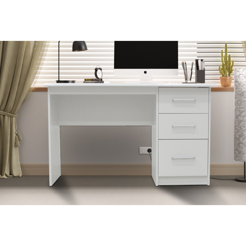 Bureau 121 cm MERISIER avec 3 tiroirs