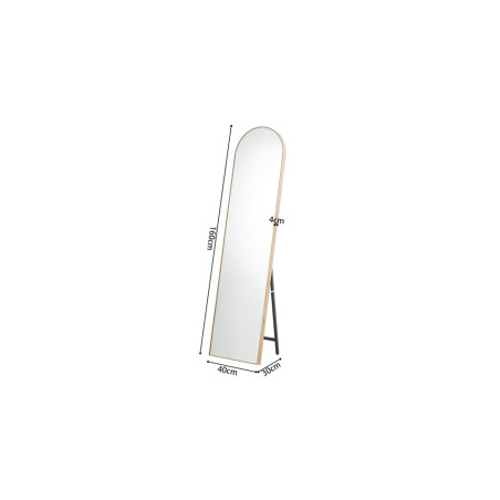 Grand miroir 160 cm ROSELIN en décor chêne vieilli