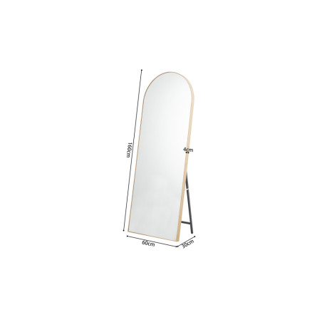 Grand miroir 160 cm ROSELIN en décor chêne vieilli