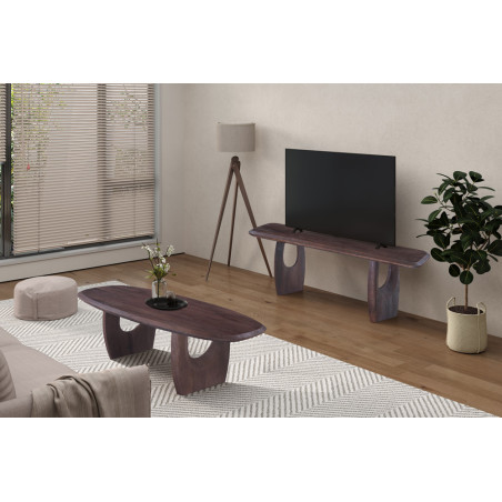 Meuble TV 160 cm BRUYERE en manguier massif