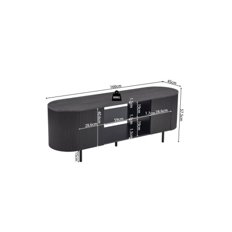 Meuble TV 160 cm SOLENZO, 3 décors au choix