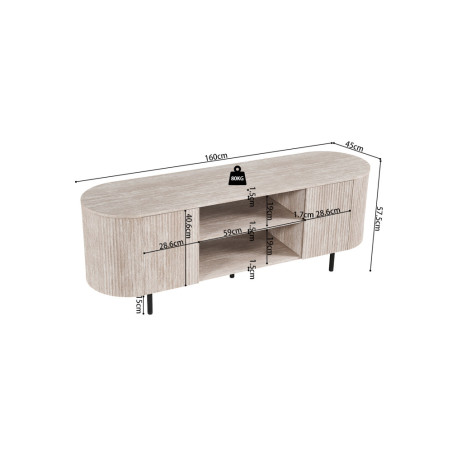 Meuble TV 160 cm SOLENZO, 3 décors au choix