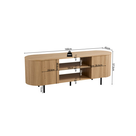 Meuble TV 160 cm SOLENZO, 3 décors au choix