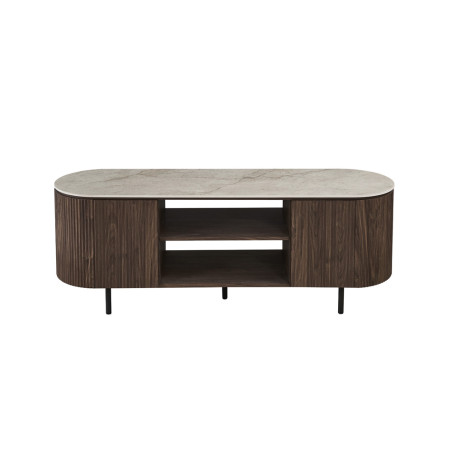 Meuble TV 160 cm VALDORA avec plateau en pierre frittée
