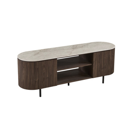Meuble TV 160 cm VALDORA avec plateau en pierre frittée