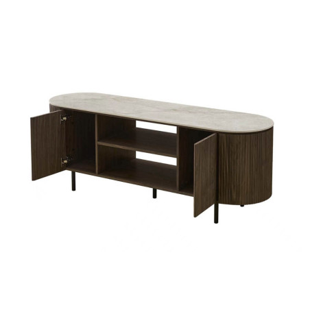 Meuble TV 160 cm VALDORA avec plateau en pierre frittée