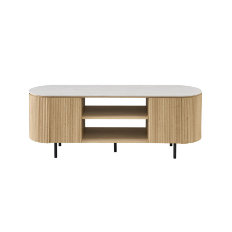 Meuble TV 160 cm VALDORA avec plateau en pierre frittée