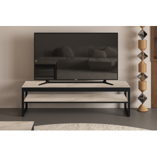 Meuble TV 160 cm AZURINE plateau en pierre frittée
