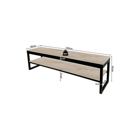 Meuble TV 160 cm AZURINE plateau en pierre frittée