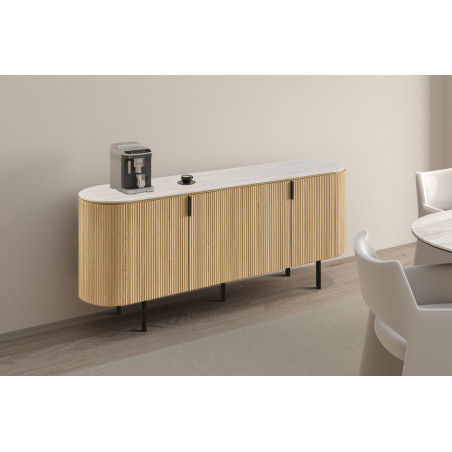 Bahut 200 cm VALDORA plateau en pierre frittée