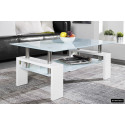 Table basse 100 x 60 cm AMANDINE plateau en verre