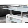 Table basse 100 x 60 cm AMANDINE plateau en verre