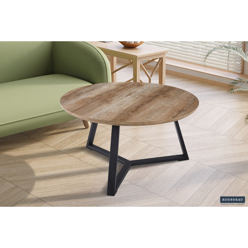 Table basse PASTEL en décor chêne vieilli
