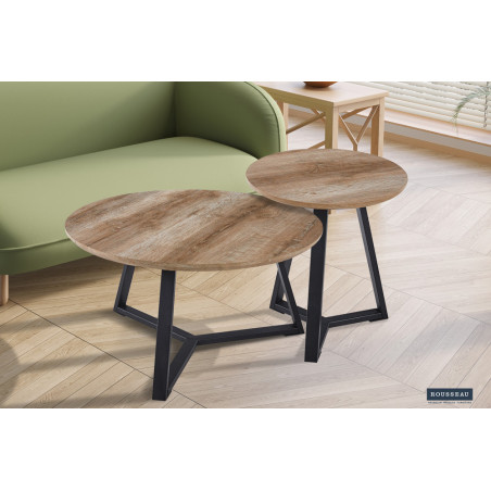 Table basse PASTEL en décor chêne vieilli