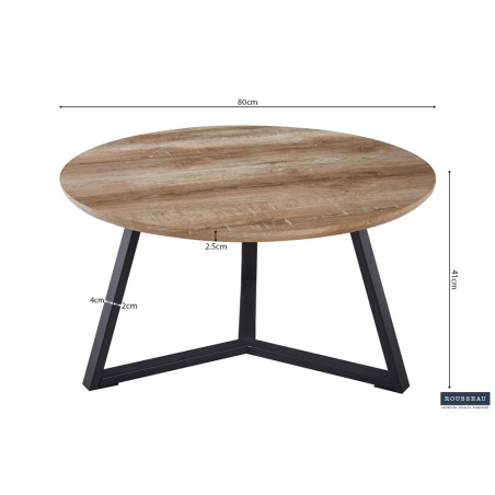 Table basse PASTEL en décor chêne vieilli