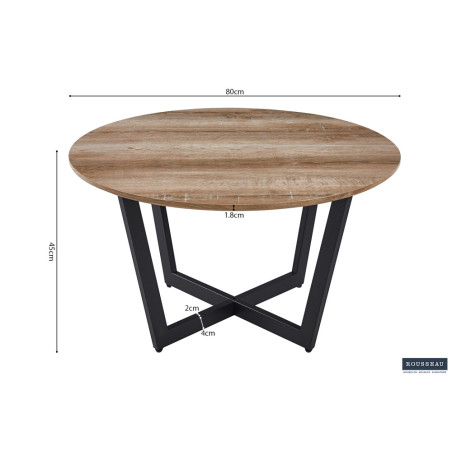 Table basse PASTEL en décor chêne vieilli