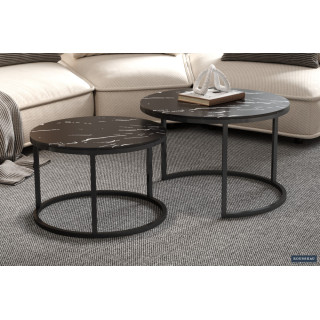 Table basse 80-60 x 80-60 cm BALTIC plateau en verre