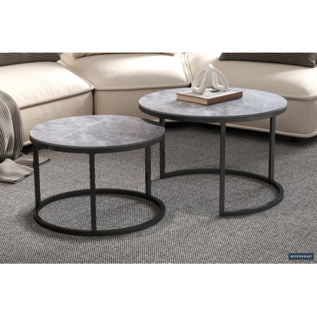 Table basse 80-60 x 80-60 cm BALTIC plateau en verre
