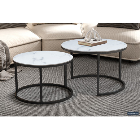 Table basse 80-60 x 80-60 cm BALTIC plateau en verre