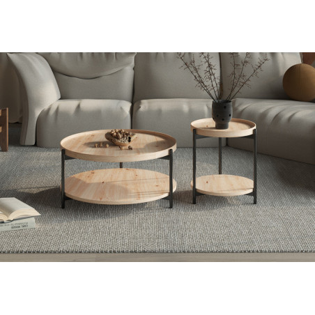 Table basse DAHLIA en décor chêne vieilli