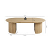 Table basse ovale 120 cm SOLENZO, plusieurs coloris
