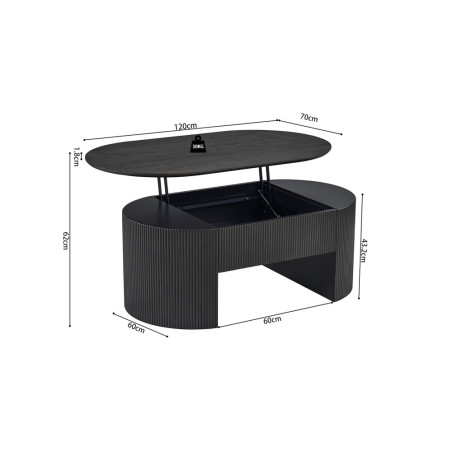 Table basse 120 cm SOLENZO, plusieurs coloris