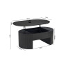 Table basse 120 cm SOLENZO, plusieurs coloris