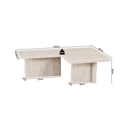 Table basse 120 x 120 cm ARGILE, plusieurs coloris