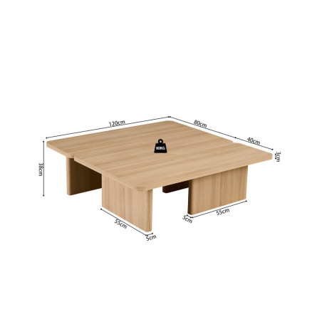 Table basse 120 x 120 cm ARGILE, plusieurs coloris