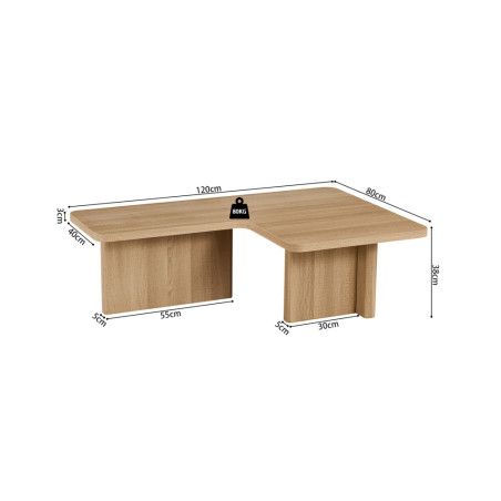 Table basse 120 x 120 cm ARGILE, plusieurs coloris