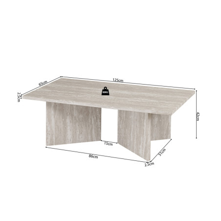 Table basse 125 x 65 cm LITTORAL, plusieurs coloris