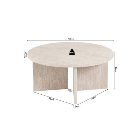 Table basse ronde 90 x 90 cm DORIANE, plusieurs coloris