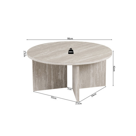 Table basse ronde 90 x 90 cm DORIANE, plusieurs coloris