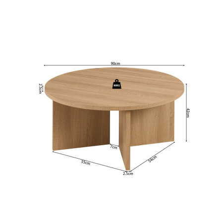 Table basse ronde 90 x 90 cm DORIANE, plusieurs coloris