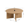 Table basse ronde 90 x 90 cm DORIANE, plusieurs coloris
