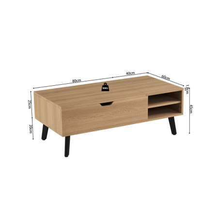 Table basse 120 x 60 cm JUNIPER, plusieurs coloris