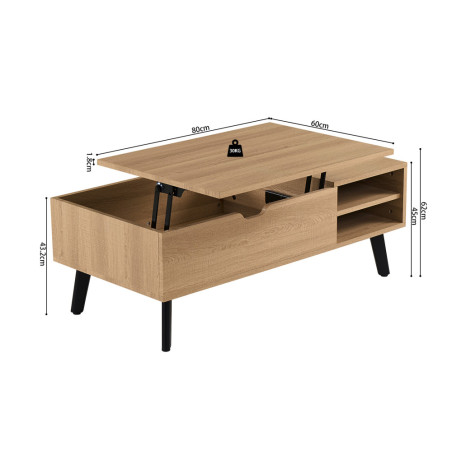 Table basse 120 x 60 cm JUNIPER, plusieurs coloris