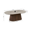 Table basse 120 cm VALDORA plateau en pierre frittée