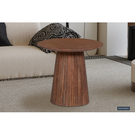 Table basse ronde MANGALA en manguier massif