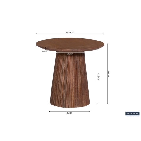 Table basse ronde MANGALA en manguier massif