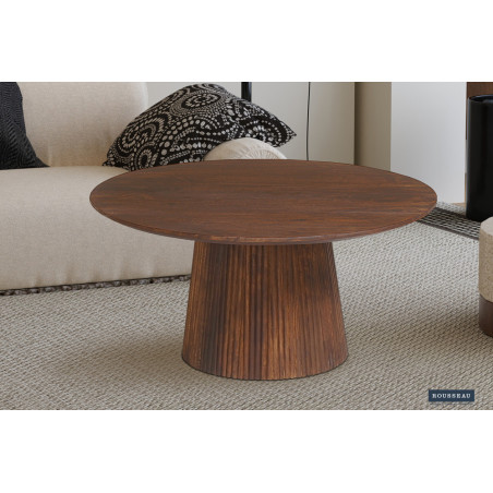 Table basse ronde MANGALA en manguier massif