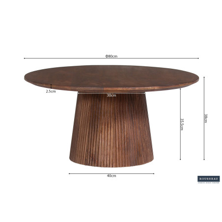 Table basse ronde MANGALA en manguier massif