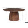 Table basse ronde MANGALA en manguier massif